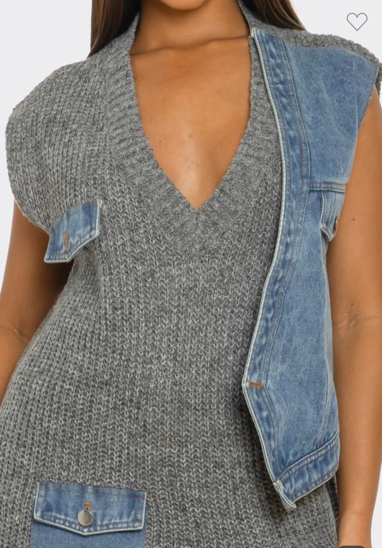 Urban Edge Knit & Denim Dress