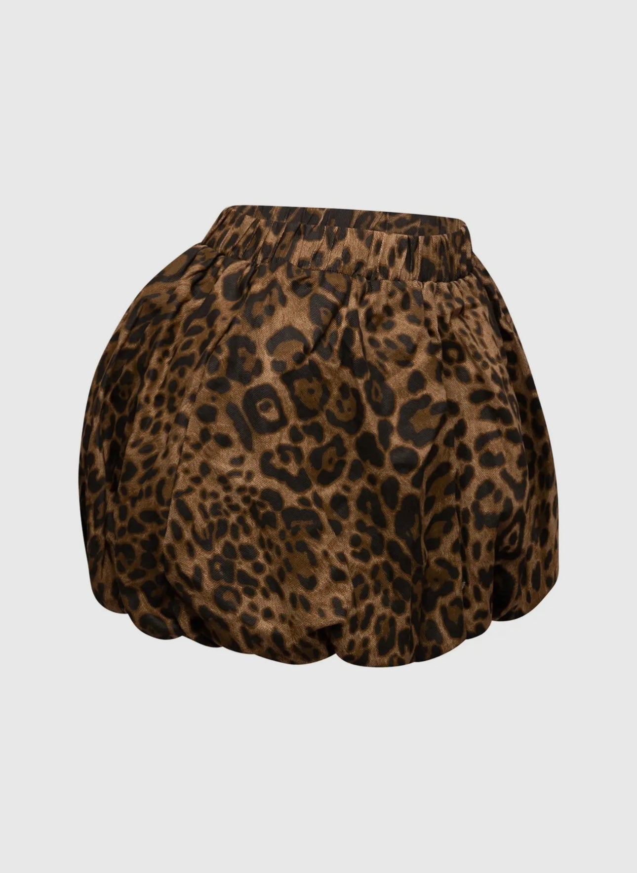 Leopard Twill Bubble Skirt (PLUS)
