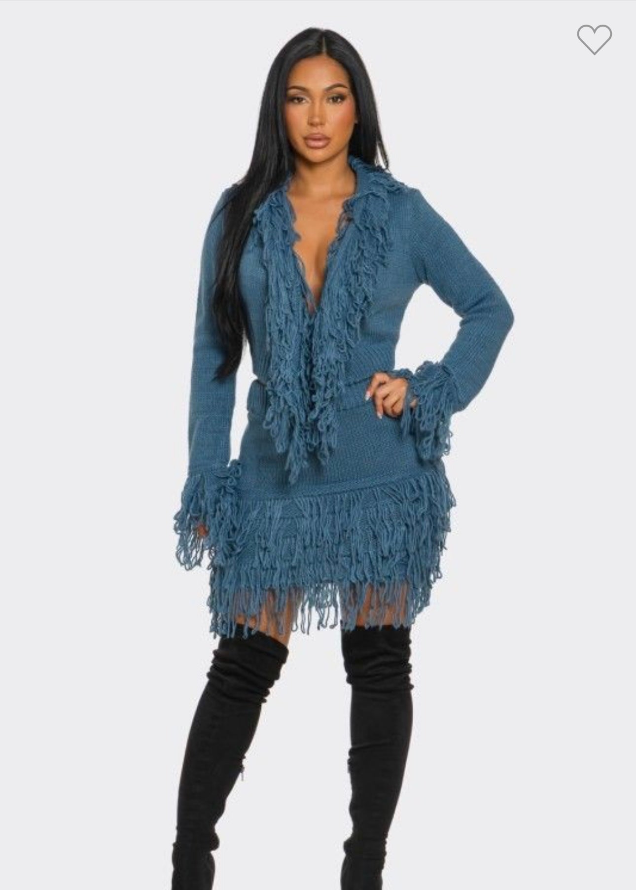 Fringe Knit Skirt Set