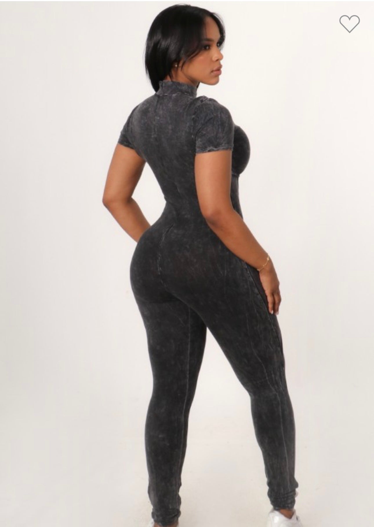 Mineral Washed Body-con Jumpsuit