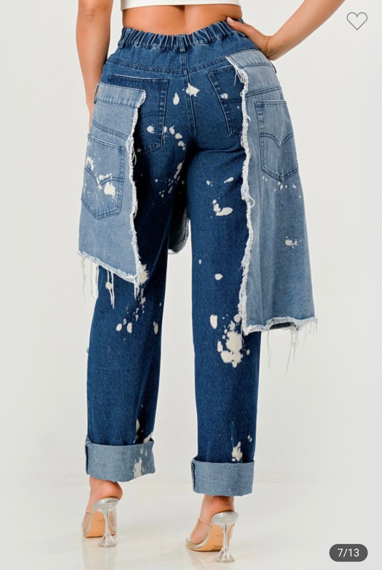 Double-Layer Destroyed Denim Pants