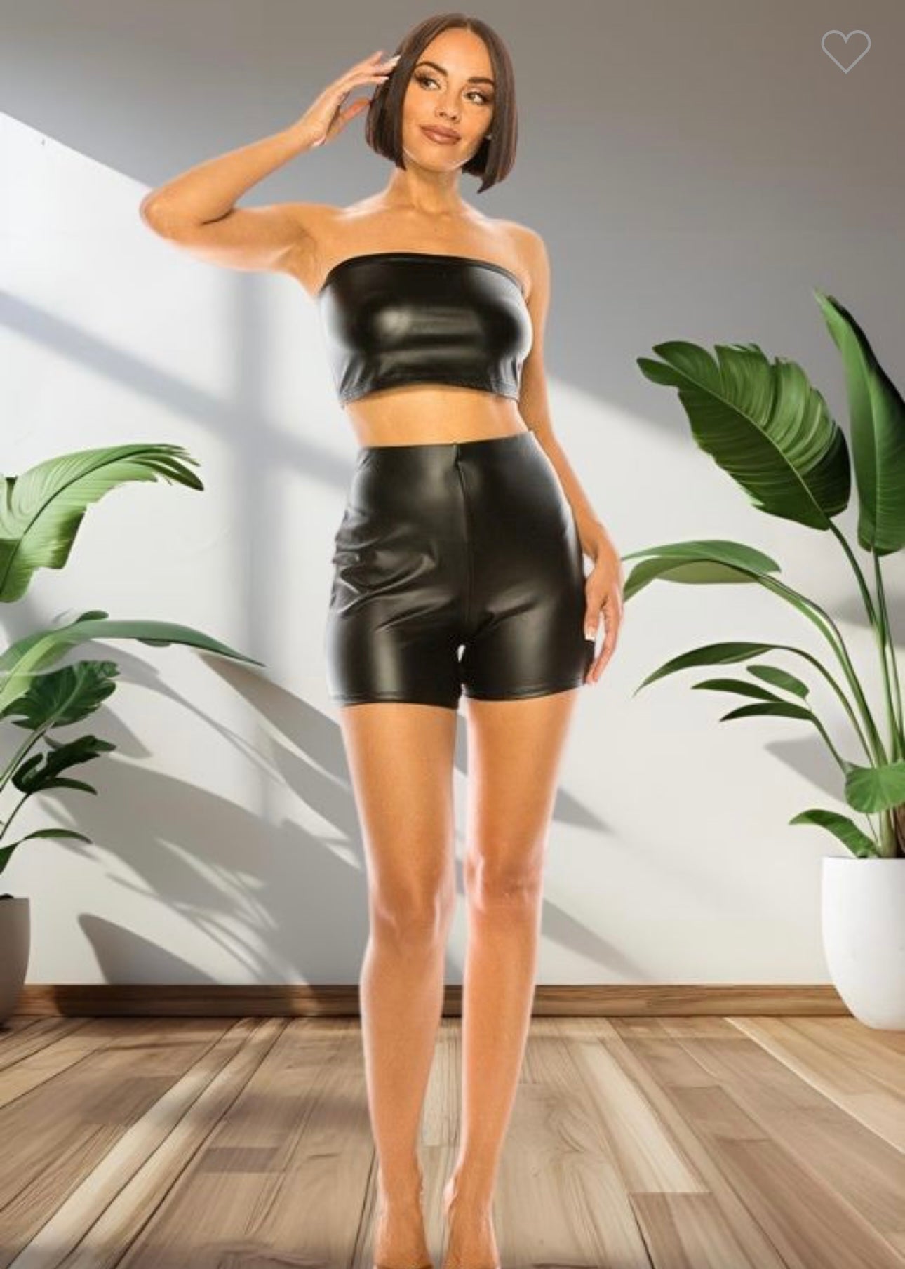 Faux Leather High Waist Shorts