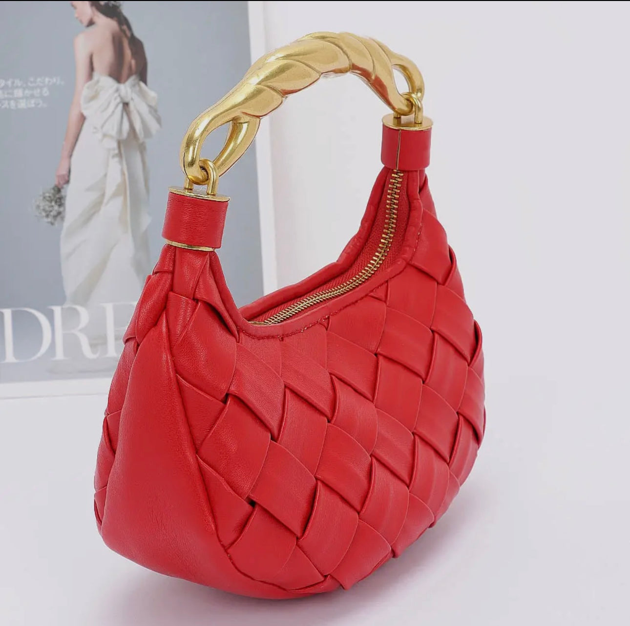 Faux Leather Braided Purse