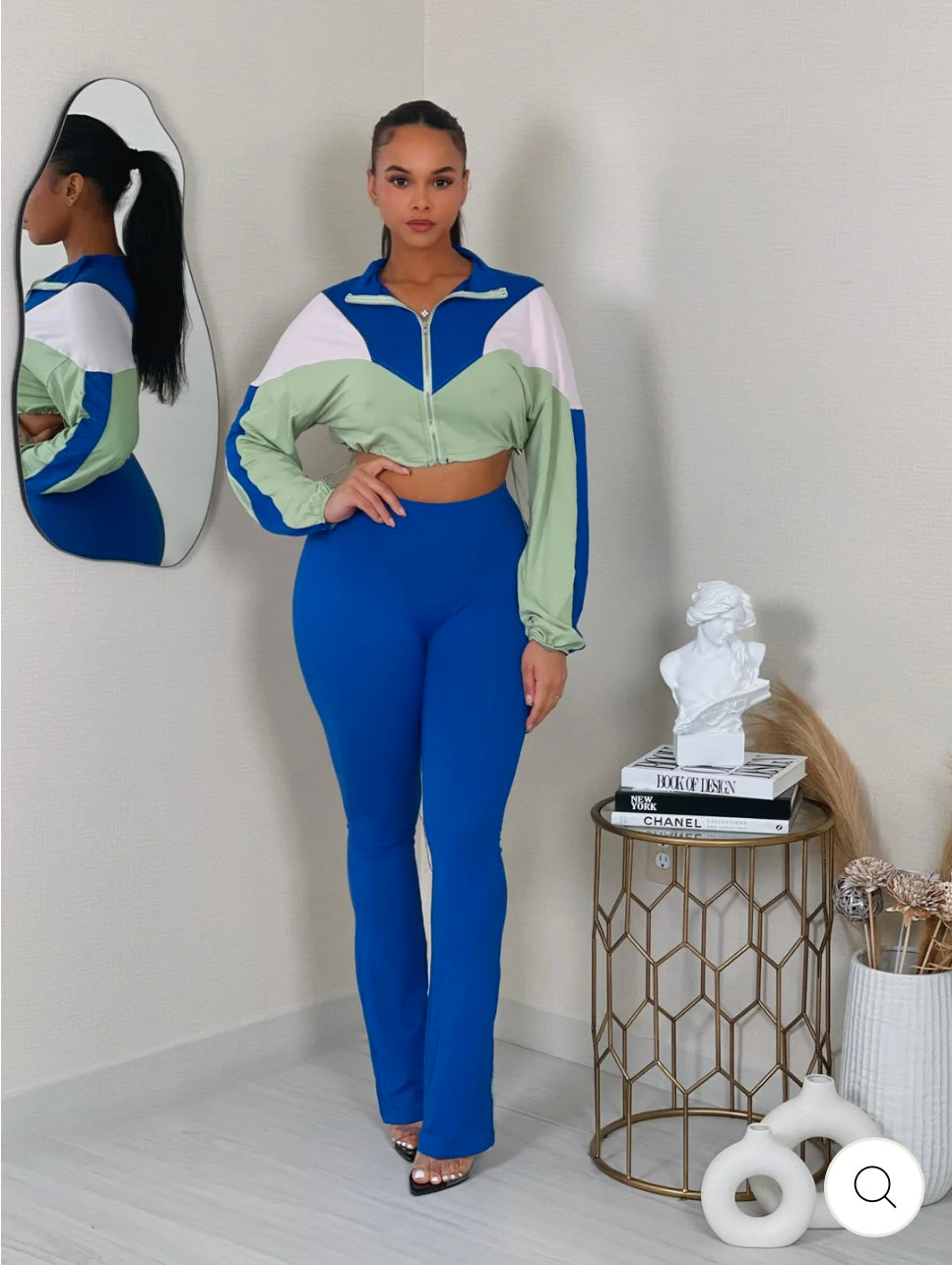 DRAW STRING DETAIL JACKET
& PANTS SET