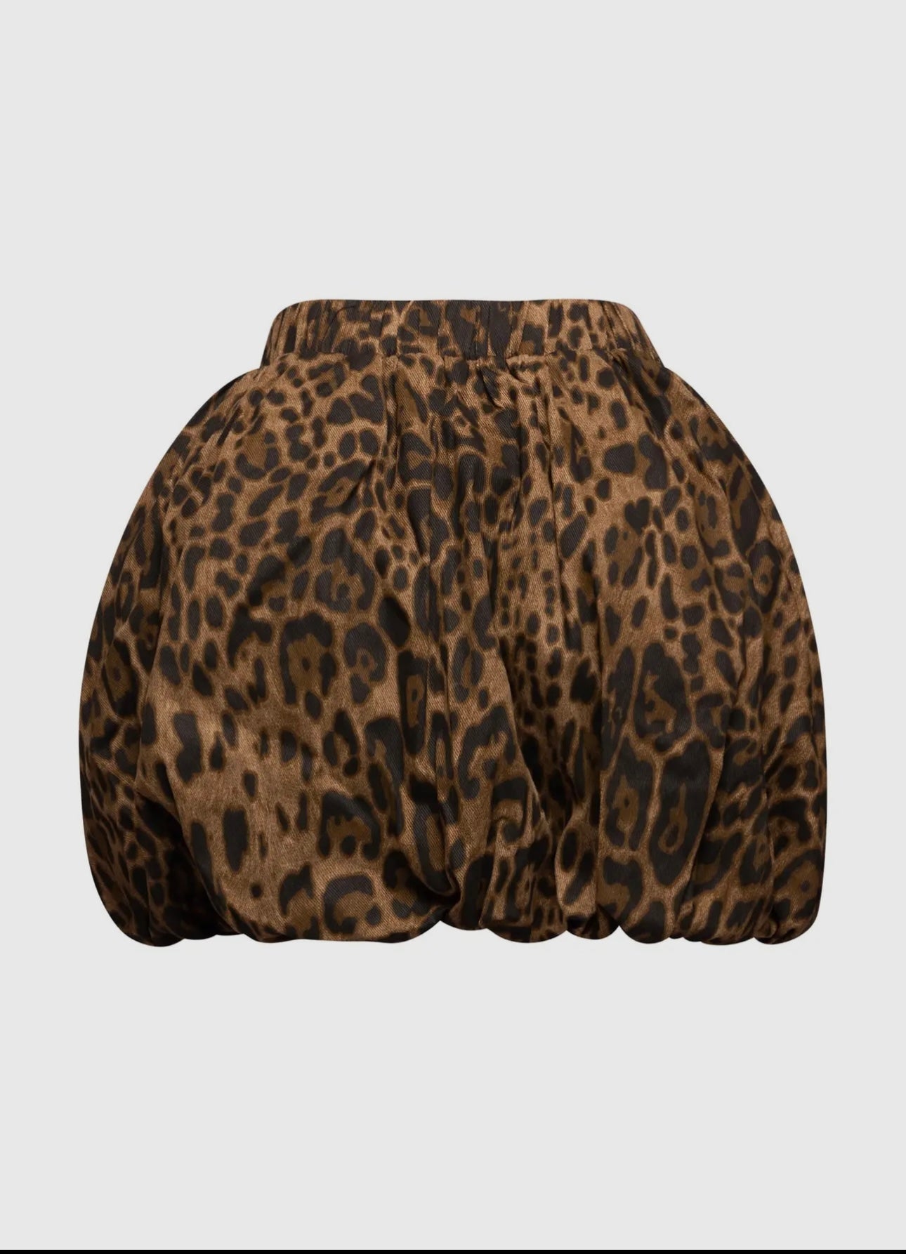 Leopard Twill Bubble Skirt (PLUS)