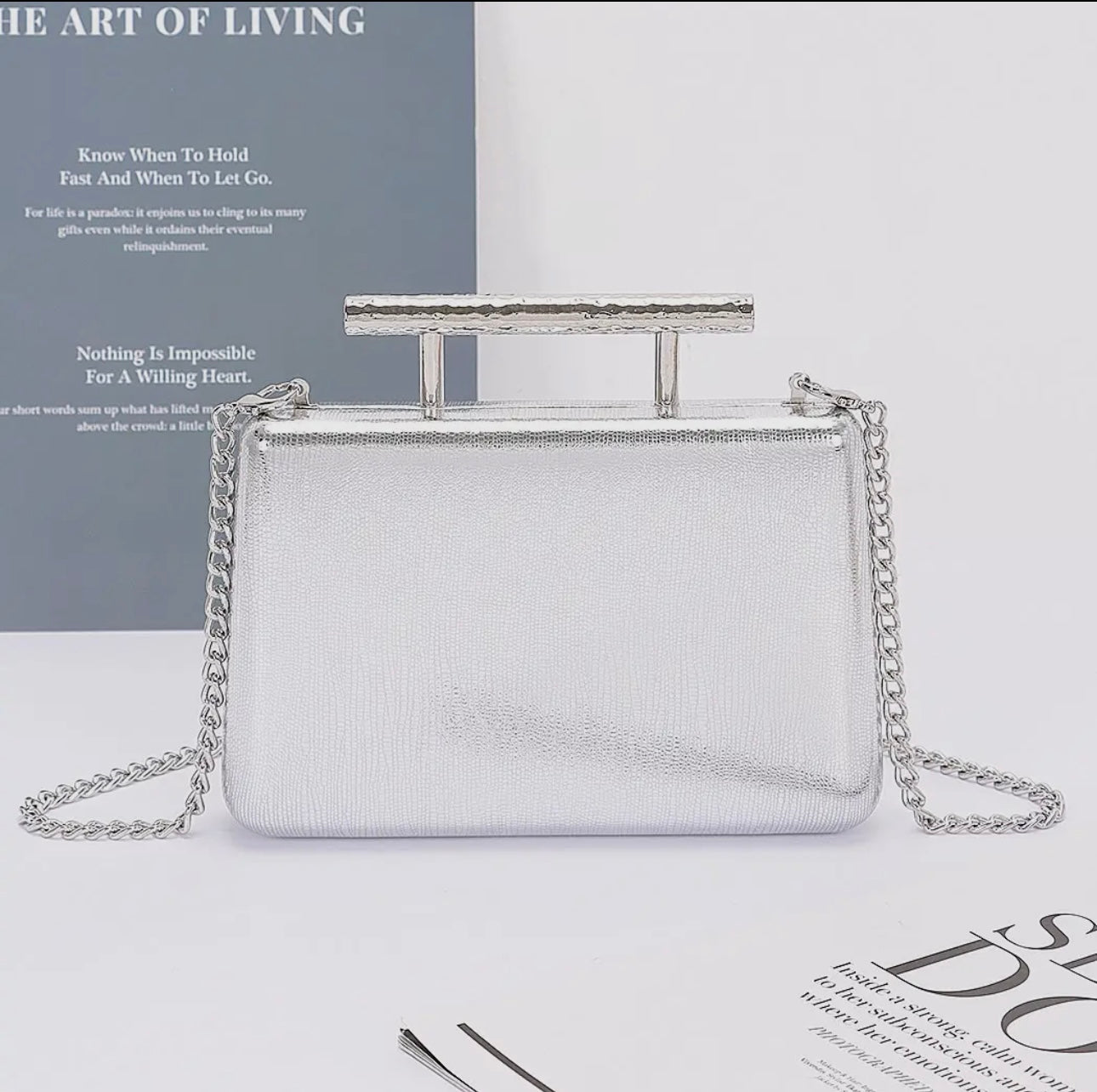 Top Metal Handle Case Purse