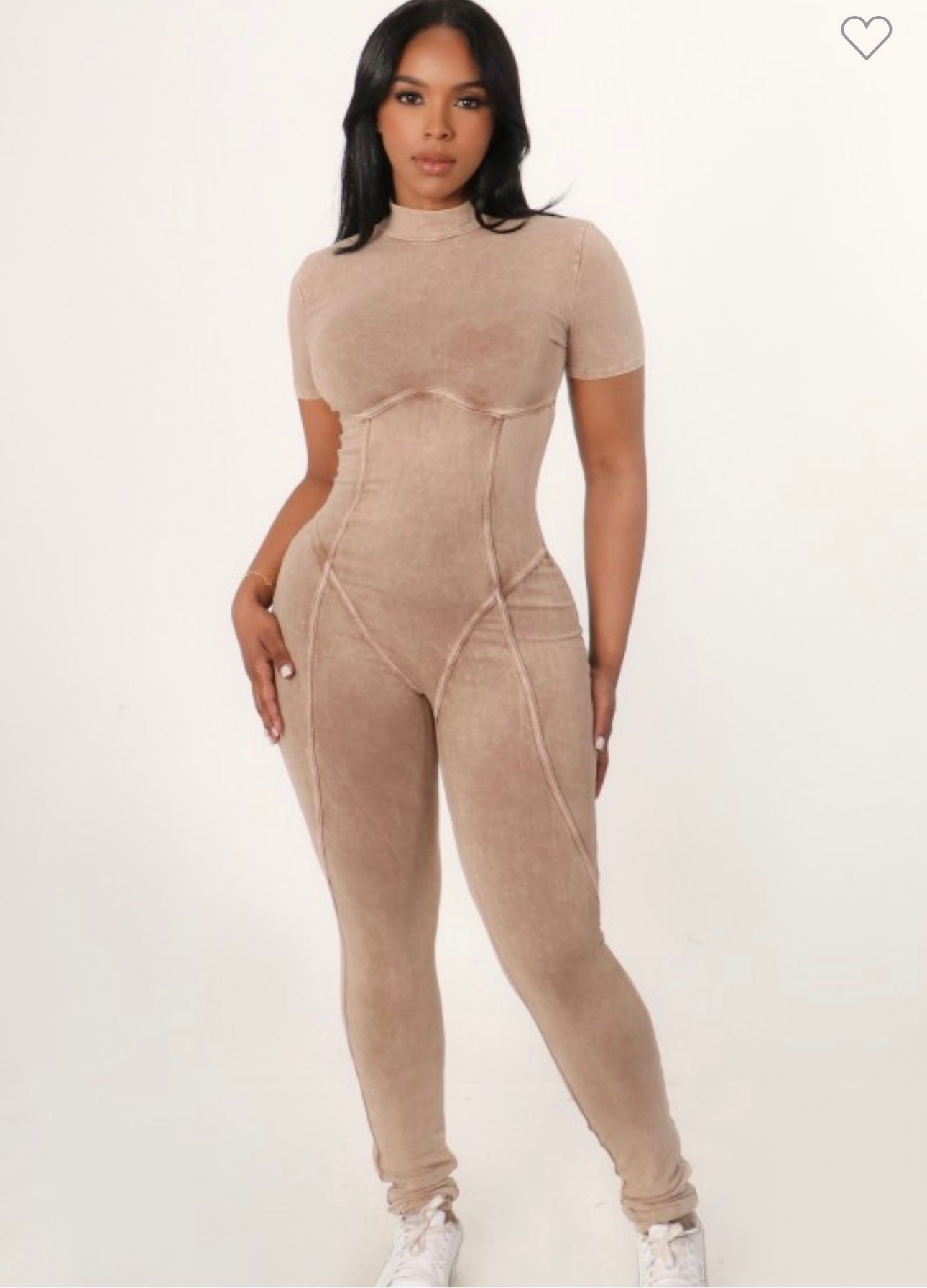 Mineral Washed Body-con Jumpsuit