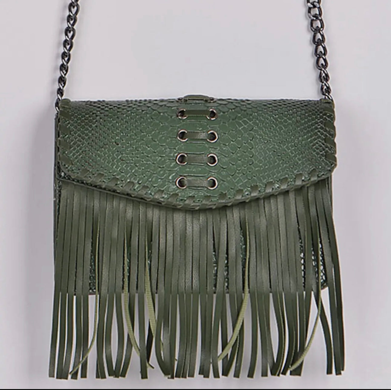 Snake Print Tassel Purse