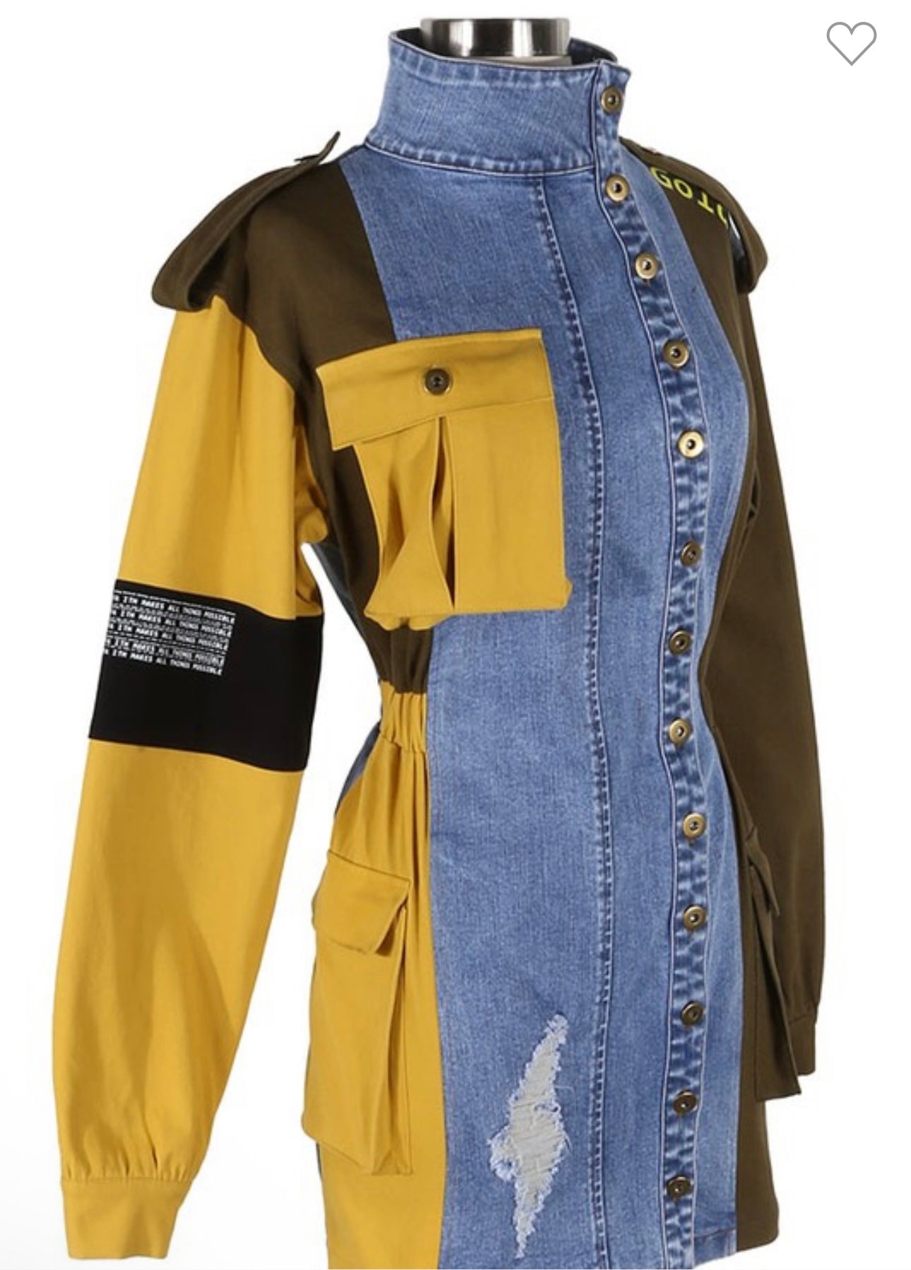 We Salute Olive Combo Dress/Jacket