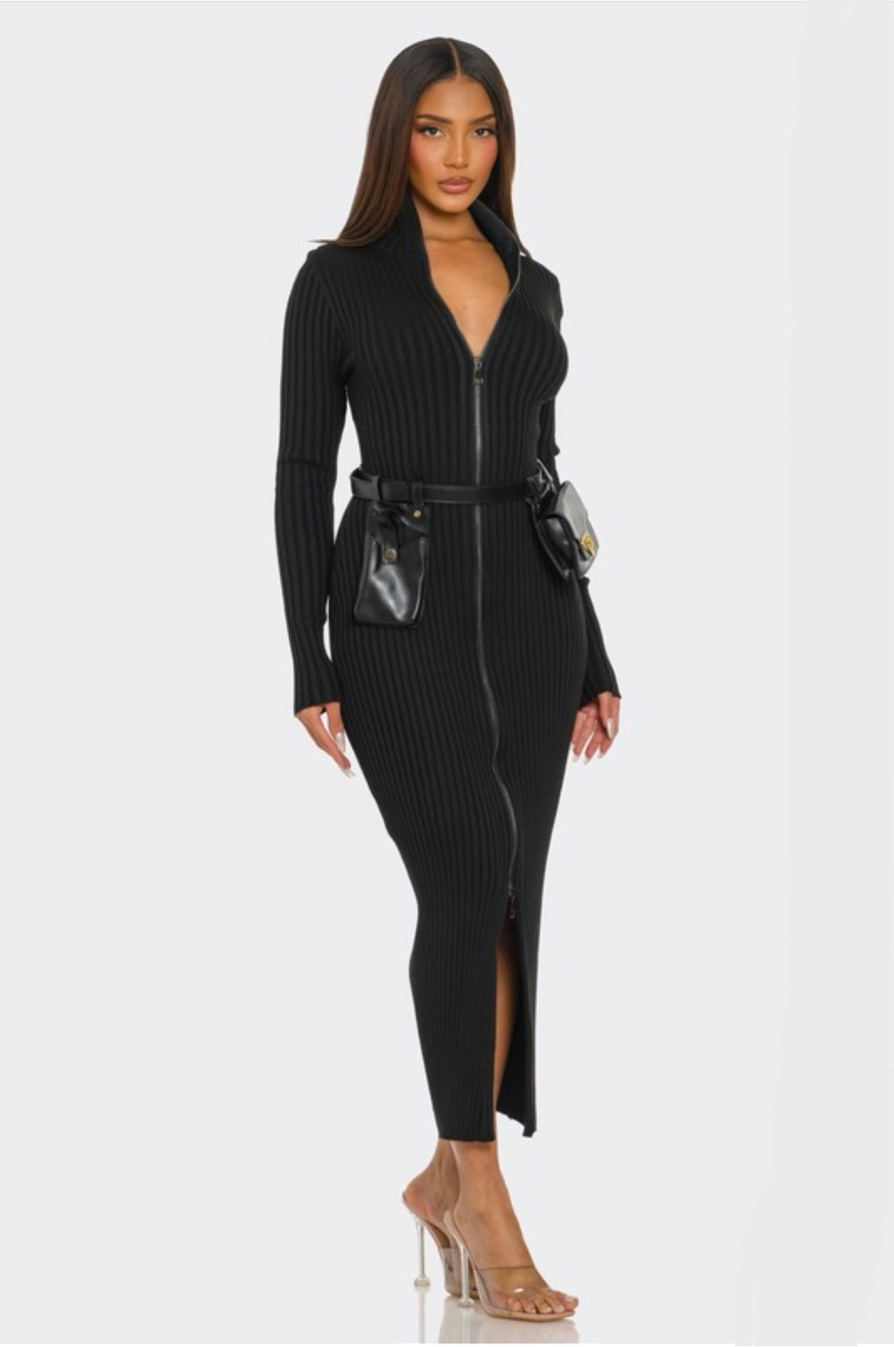 Utility Ribbed Knit Dress