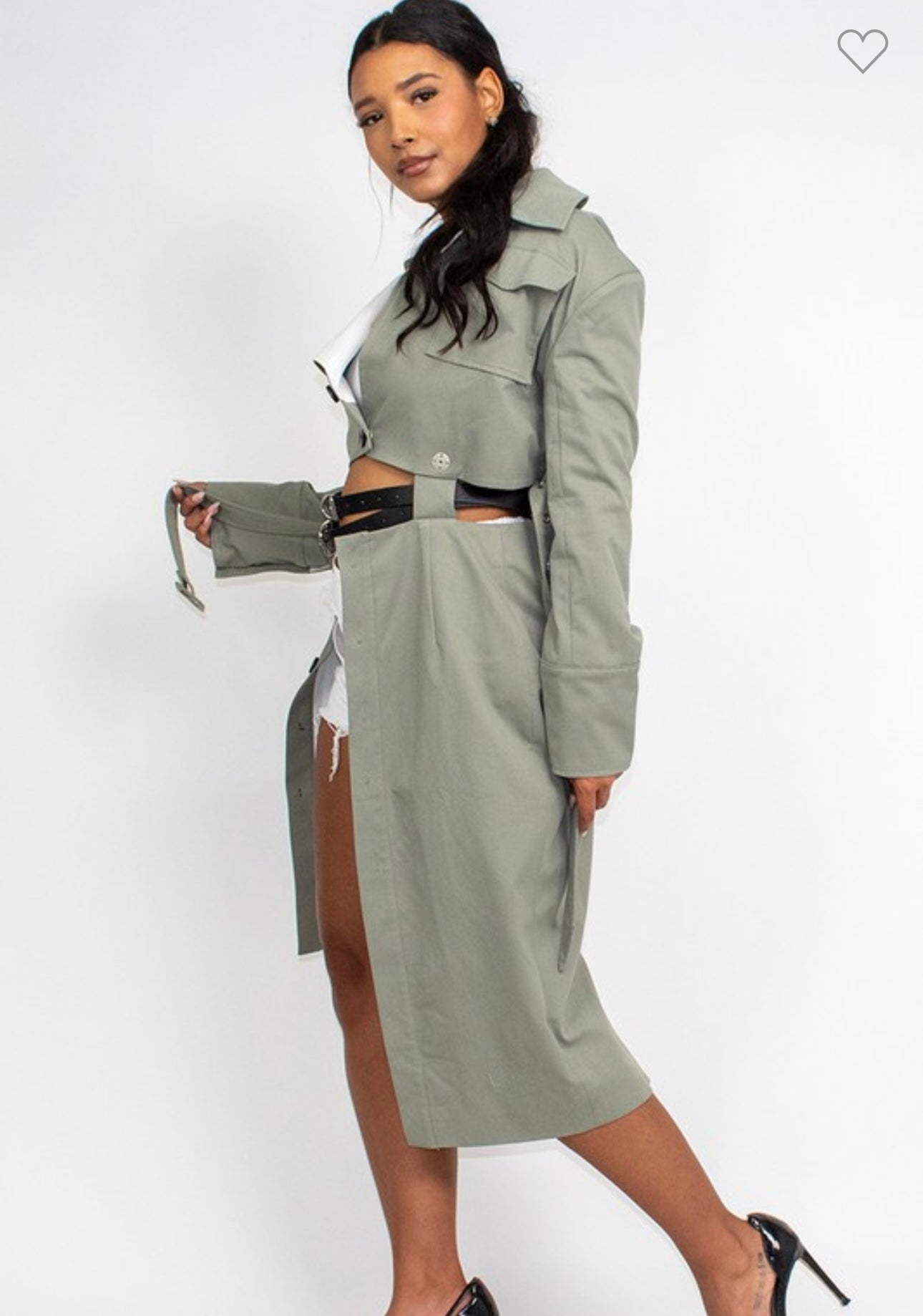 Cut Out Trench Coat