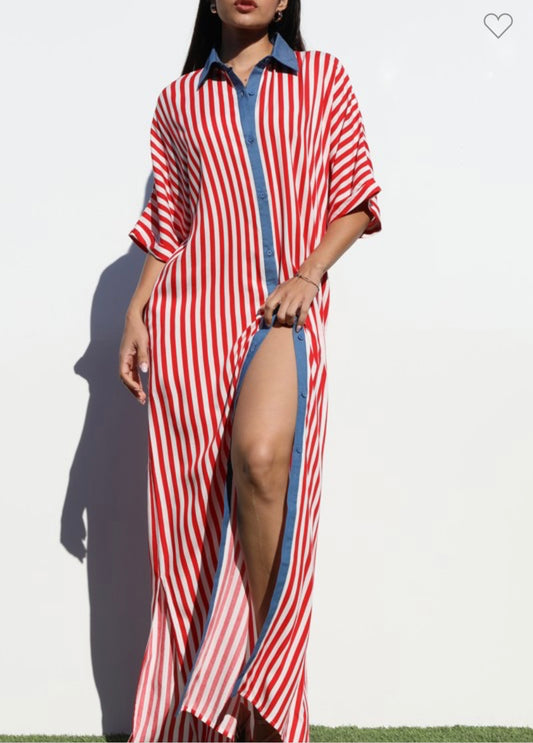 Flag Me Down Shirt Dress