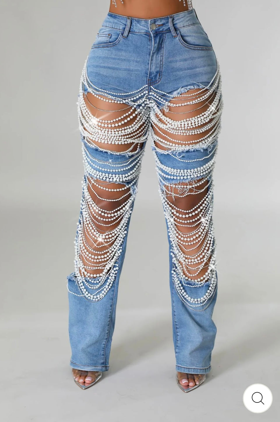 PEARL DETAILED DENIM