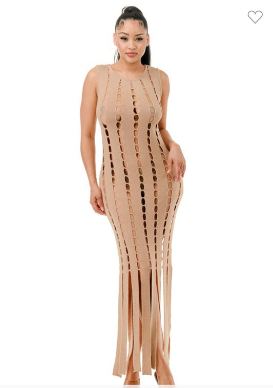Knit Cut-Out Maxi Dress