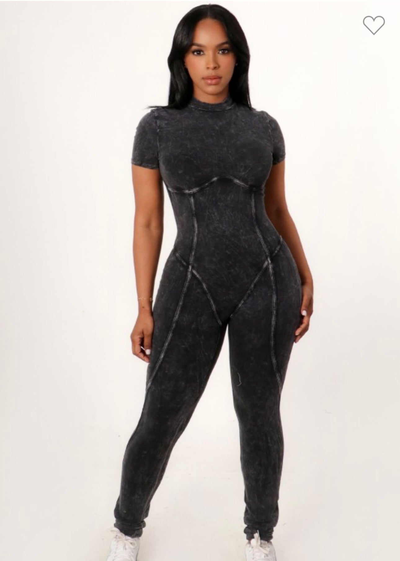 Mineral Washed Body-con Jumpsuit