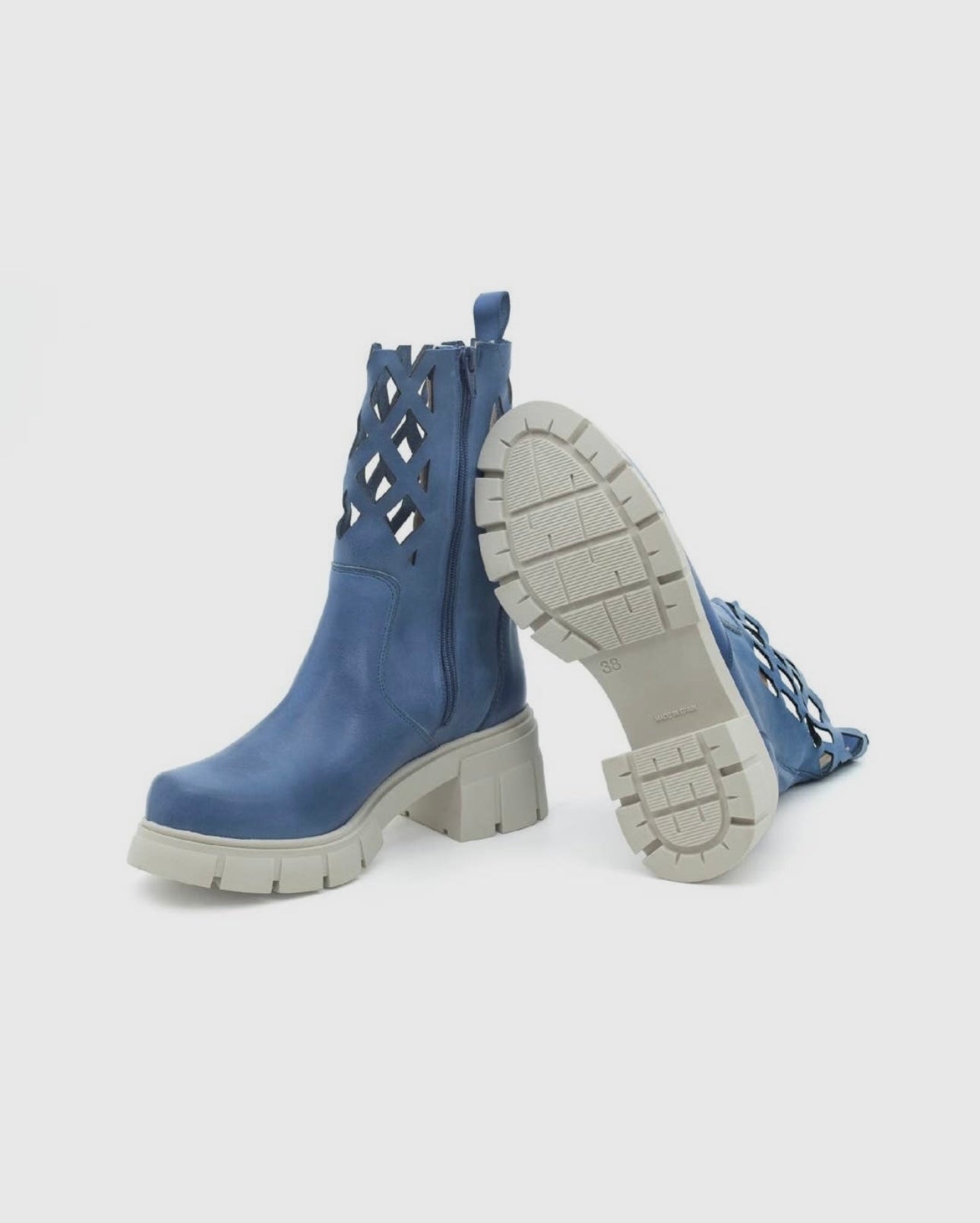 WBO Holes Blue Platform Boot