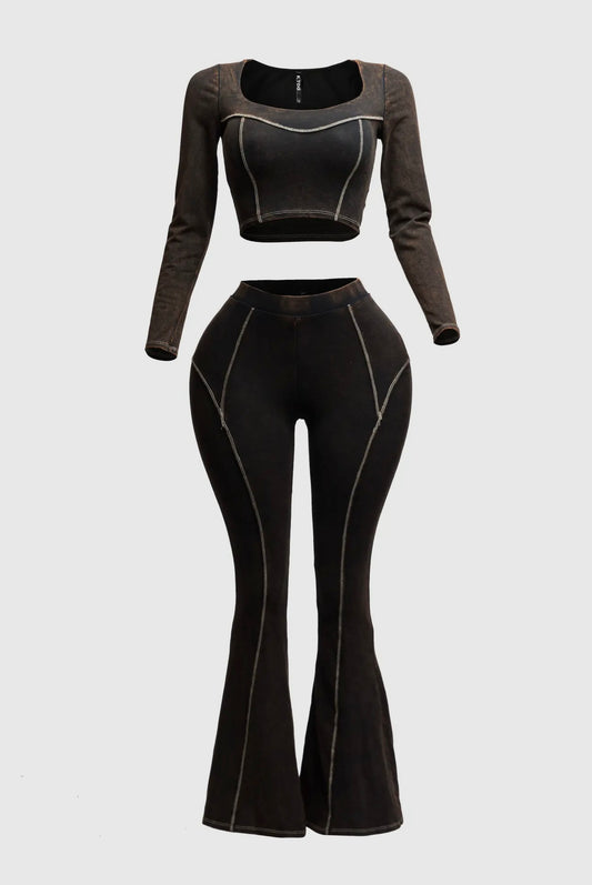 Mineral Washed Bell Bottom Set