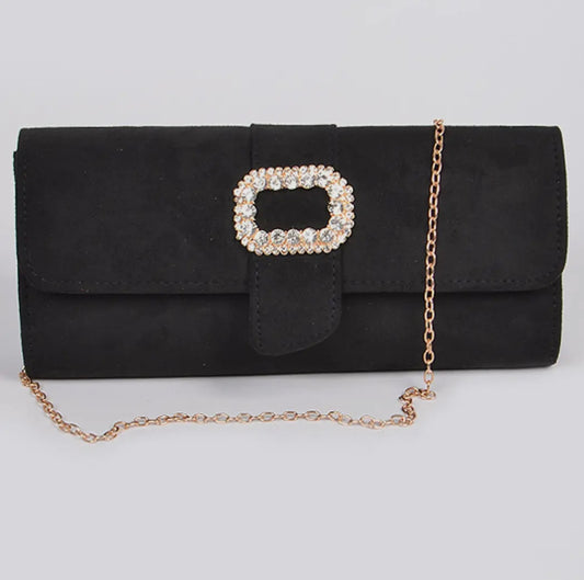 Suede Metal Detail Purse