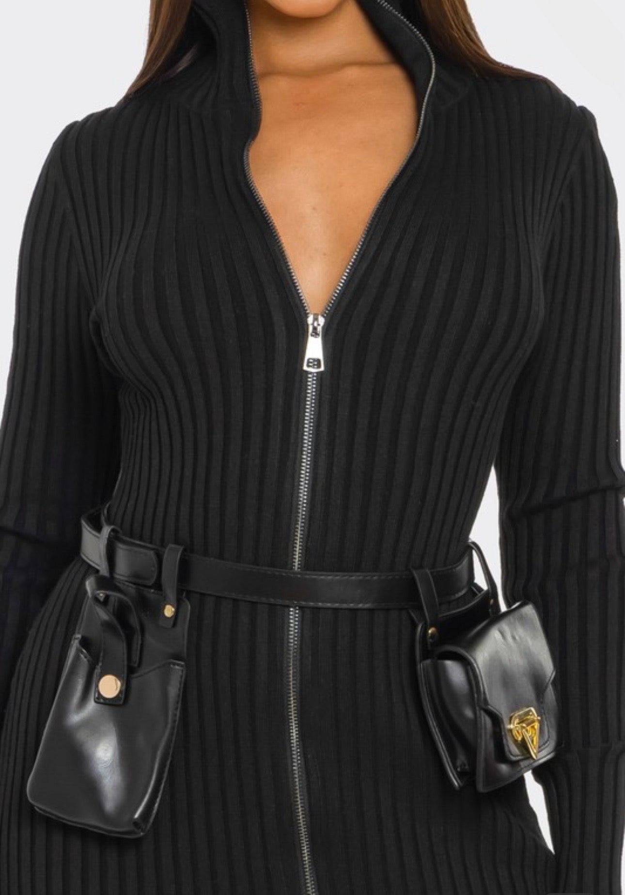 Utility Ribbed Knit Dress