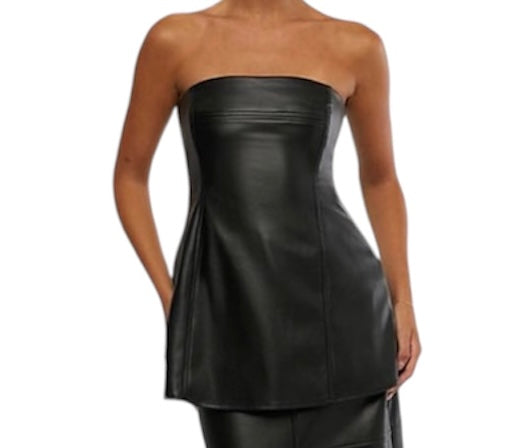 Swing My Way Leather Tunic Tube Top