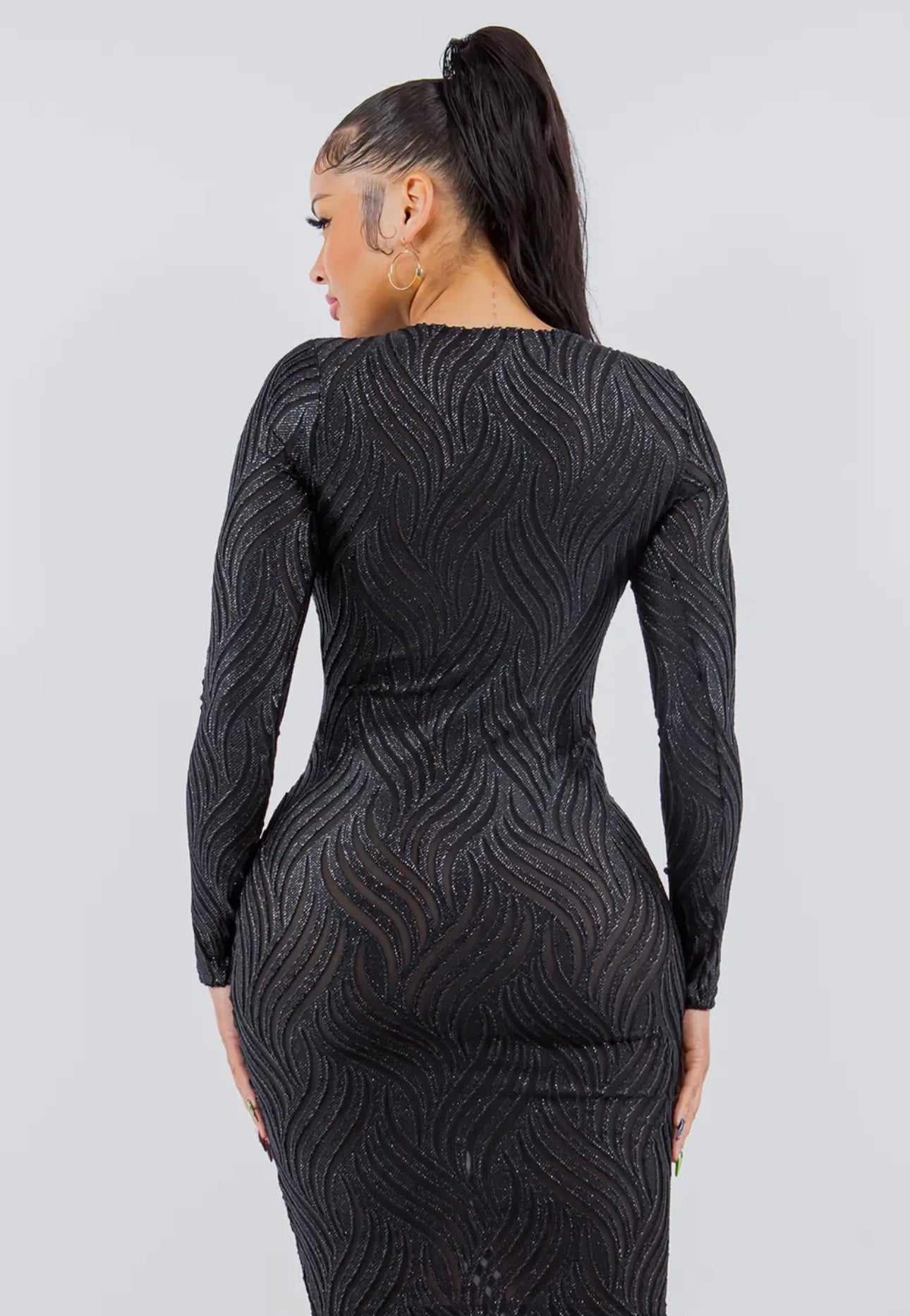 Textured Skinny Mini Dress