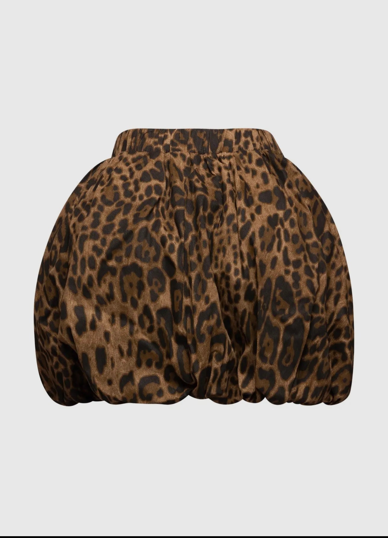 Leopard Twill Bubble Skirt